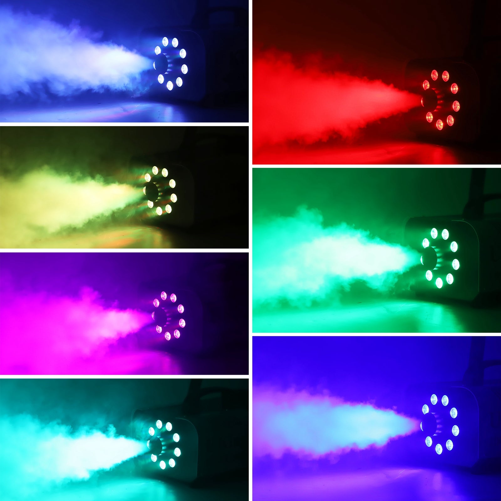 3PCS 1200W Fog Machine Remote RGB 3in1 LED Colorful Spray Equipment Smoke Machine