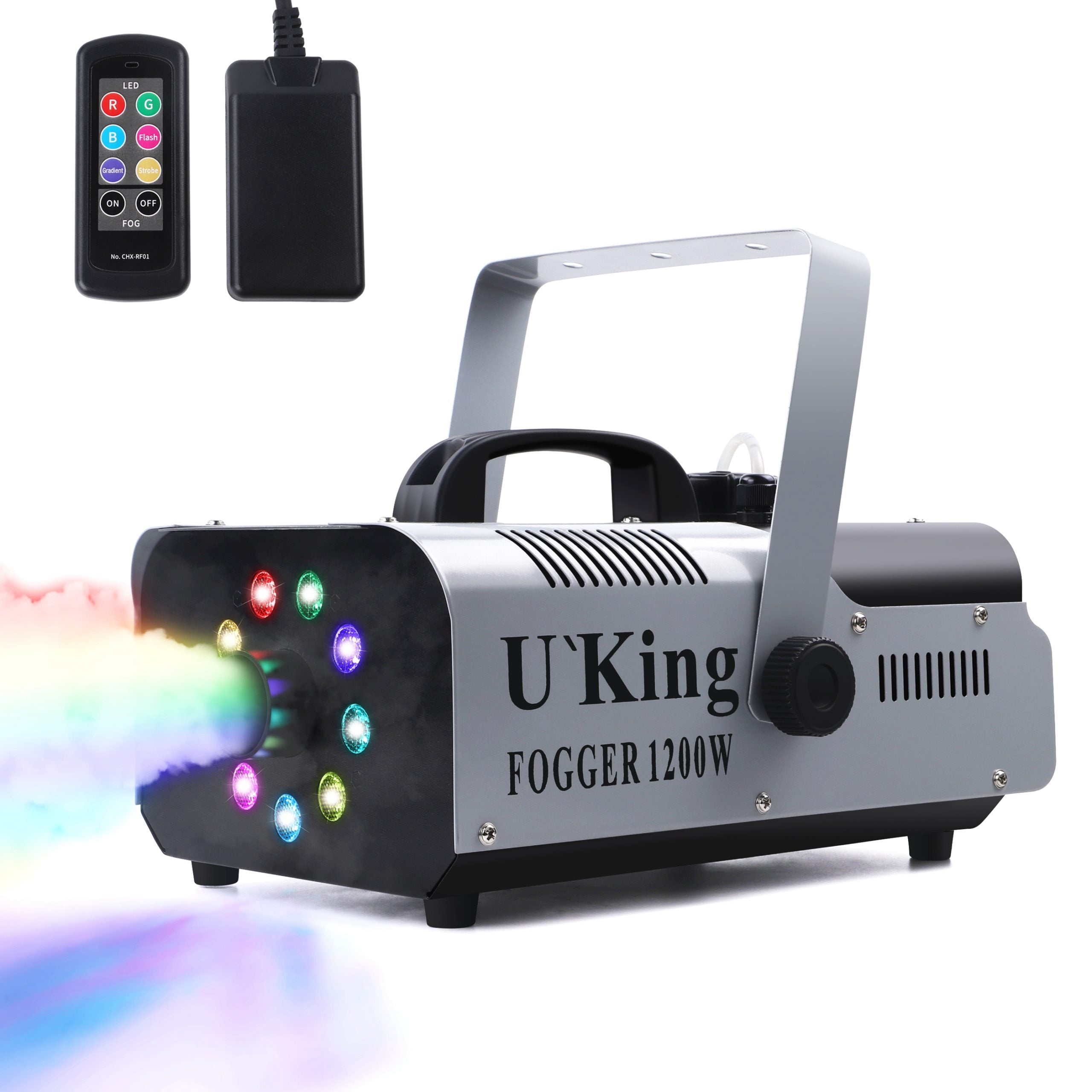 3PCS 1200W Fog Machine Remote RGB 3in1 LED Colorful Spray Equipment Smoke Machine