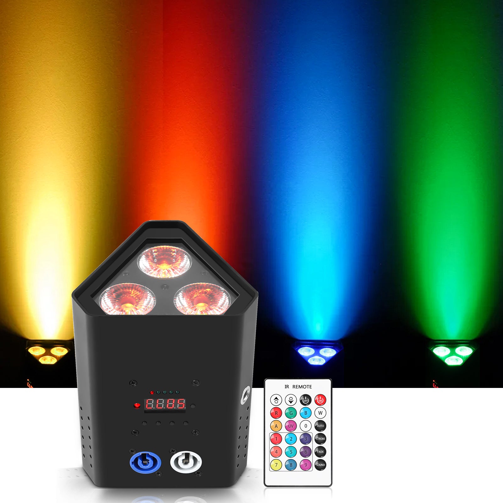 4PCS RGBWA & UV 3 LED Akku Par Wiederaufladbar DJ Bühnenlicht DMX WIFI IR APP