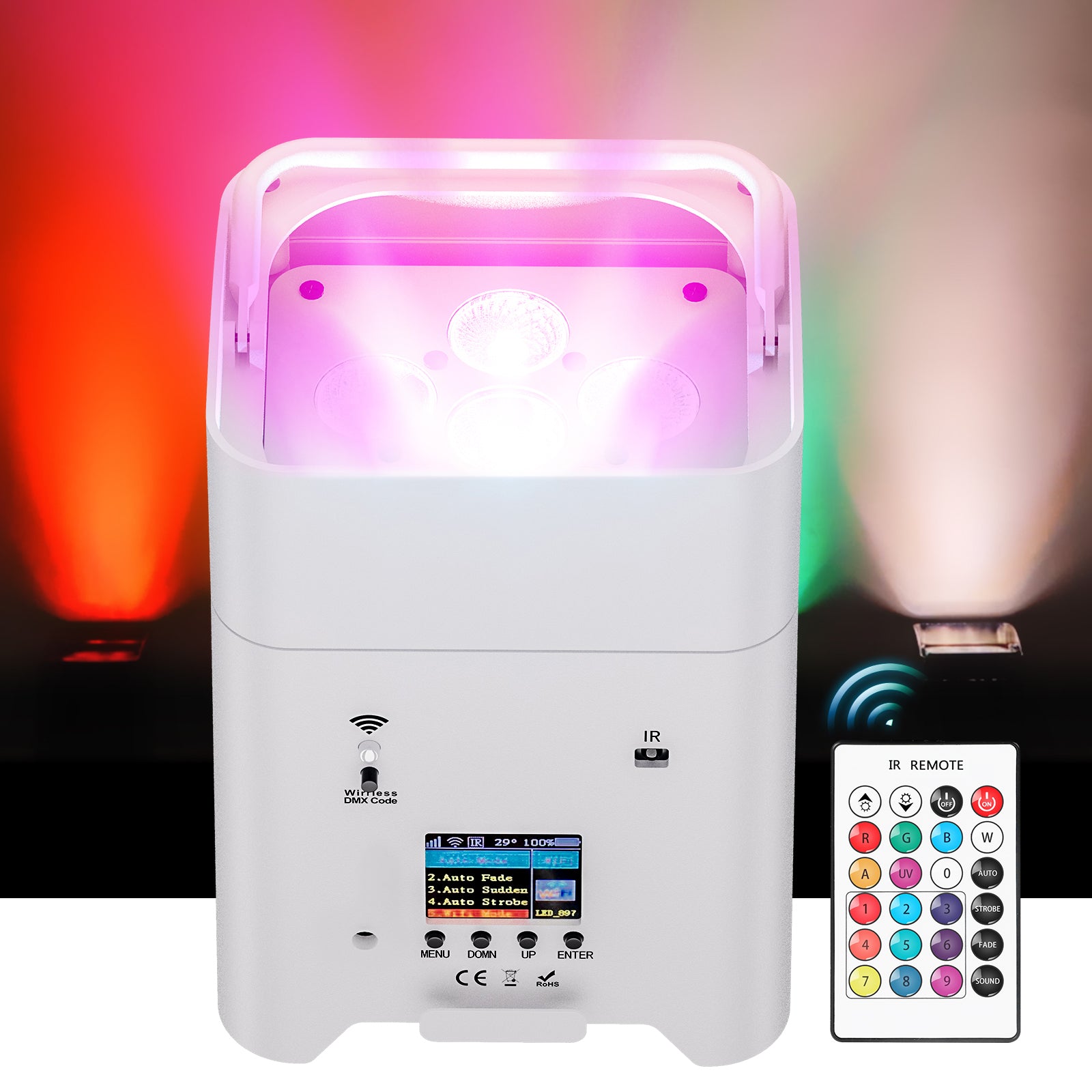 2X LED Akku Par Scheinwerfer+Handbag for g