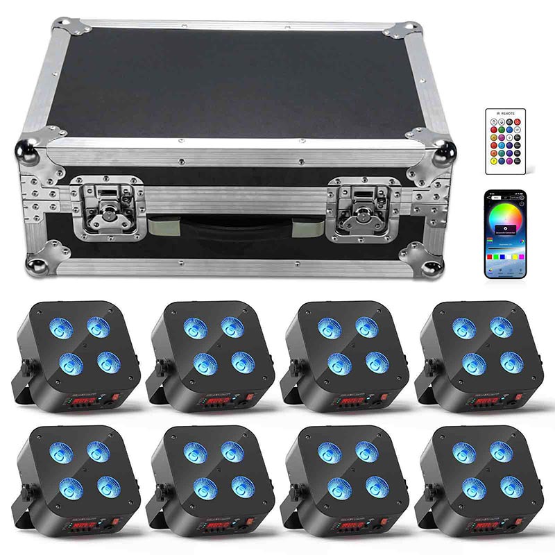 8stk Akku LED Par Scheinwerfer with Flightcase