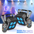 2stk 80W RGBWYP+CYAN 4LED Par Wash Bühnenlicht Lichteffekt DMX Mit Fernbedienung
