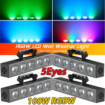 11pcs Wall Wash Stage Light Bar RGBW 5Eyes Strobe DMX512 Party DJ Building Light