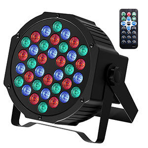 PAR Light 36LEDs RGB with Wireless Remote Sound Activated DMX Control for DJ Party Stage Effect Lighting