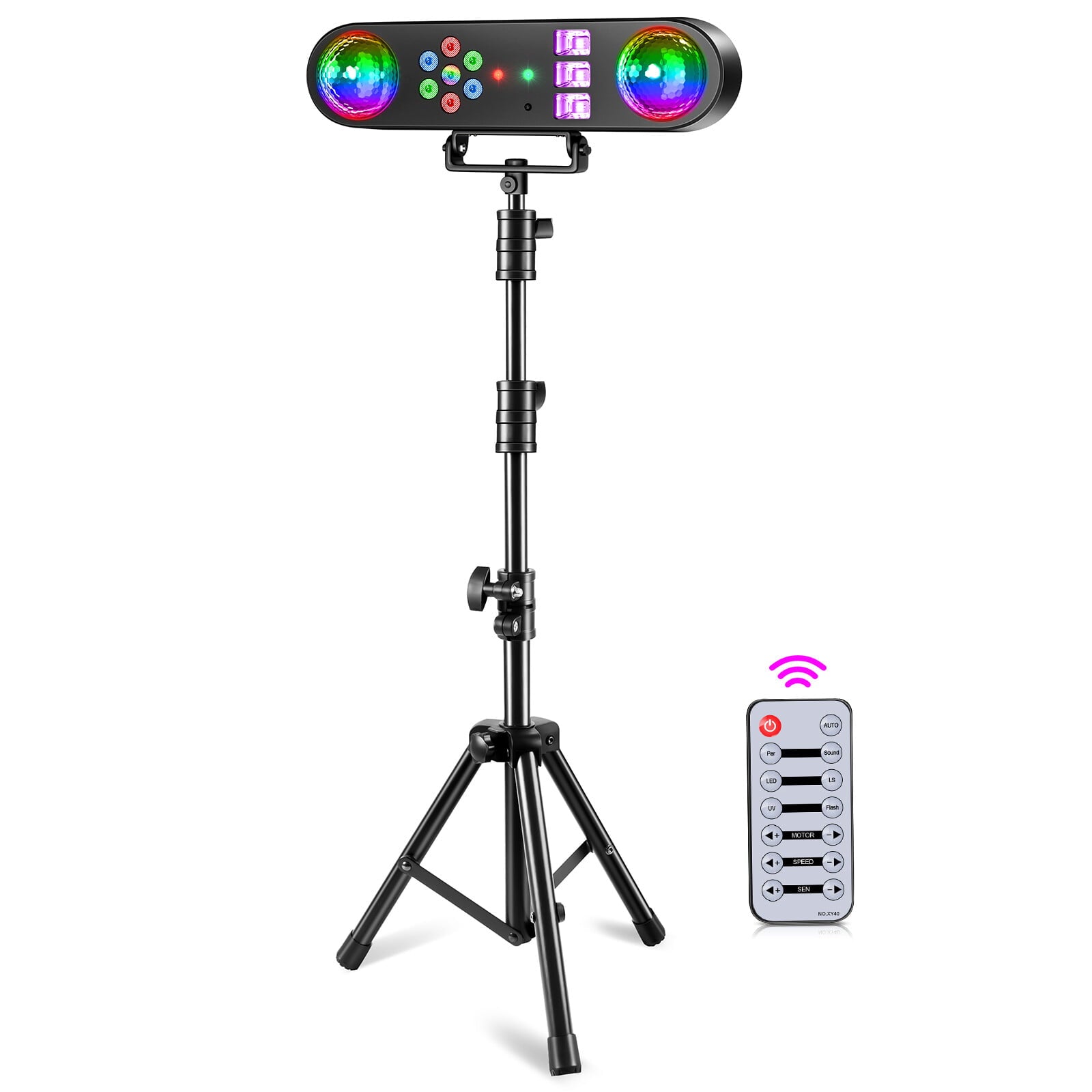 DJ Event Partylicht Set mit T-Bar Stativ RGB DMX Bühnenlicht Strobe Halloween