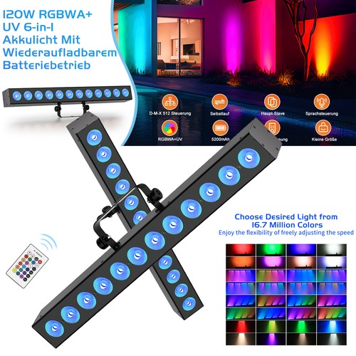 8stk  RGBW 12 LED Akku Wall Washer Licht For Guerriero