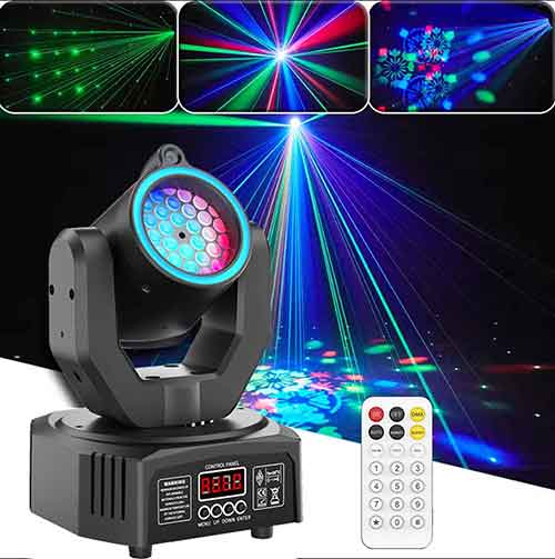 2x Mini RGB LED Laser Moving Head GOBO Beam Bühnenlicht DMX Spotlicht DJ Disco Show