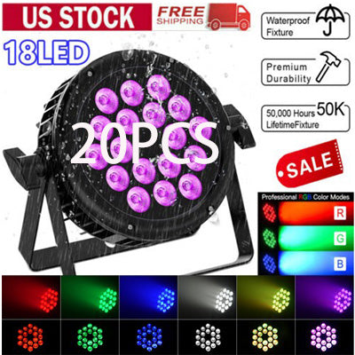 20 PCS 270W Waterproof Par Can Light RGBW LED Up Light DMX Stage Lighting DJ Beam Wash