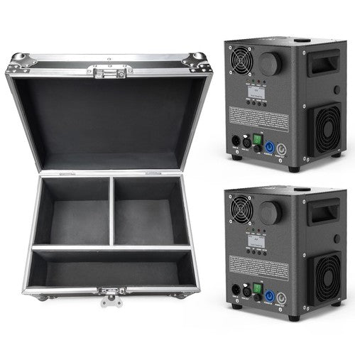 Machine à Etincelle Froide - UKING- 1000W Feu D'Artifice Froid DMX avec Écran LCD, Machine à Fumée pour Mariage Pack De 4 Noir + 2 PCS Flycase