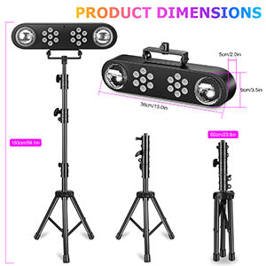 Mini Stage Lights Bracket Effect Lights w/ Sound Control & Remote Control for DJ Shows Concerts Parties Bars KTV Ballroom