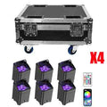 24pcs Wireless Stage Par Light Battery Uplight 6x18W RGBWA UV Rechargeable w/4 Case