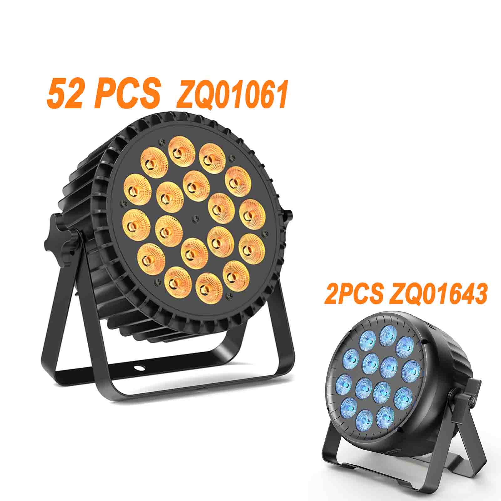 UKING 52PCS 270W RGBW 18 LED Par Light DMX For Party Disco Show