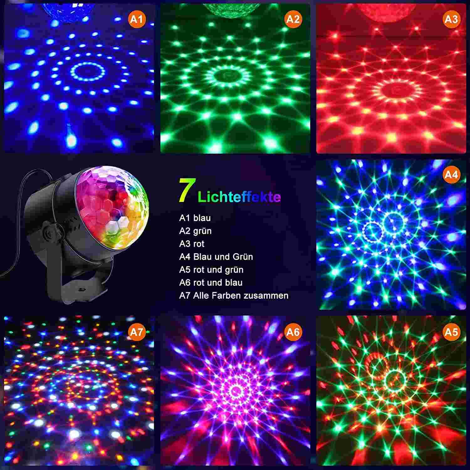 LED Discokugel Lichteffekt Magic RGB DJ Party lichtorgel Bühnenbeleuchtung