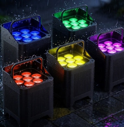 2PCS LED 7x20W RGBWA+UV Par Light Battery Power Waterproof Outdoor Wash Uplights