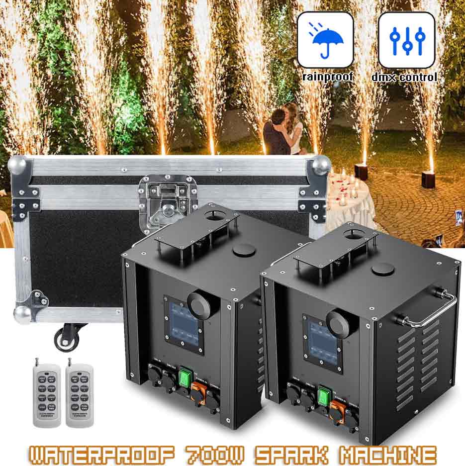 4x Outdoor Wasserdichte Sparkular Maschine mit 2x Flight case+10x Titanpulver