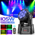 105W 7 LED RGBW Moving Head Stage Light with Remote
