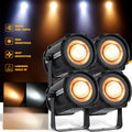 4stk 200W COB Par Scheinwerfer DMX Bühnenlicht LED Warmweiß/Weiß dj Strahler Theater