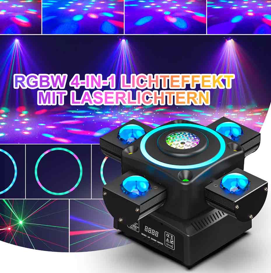 140W LED Beam Laser Moving Head Stage Light RGBW DMX512 DJ Party Bar Spotlight