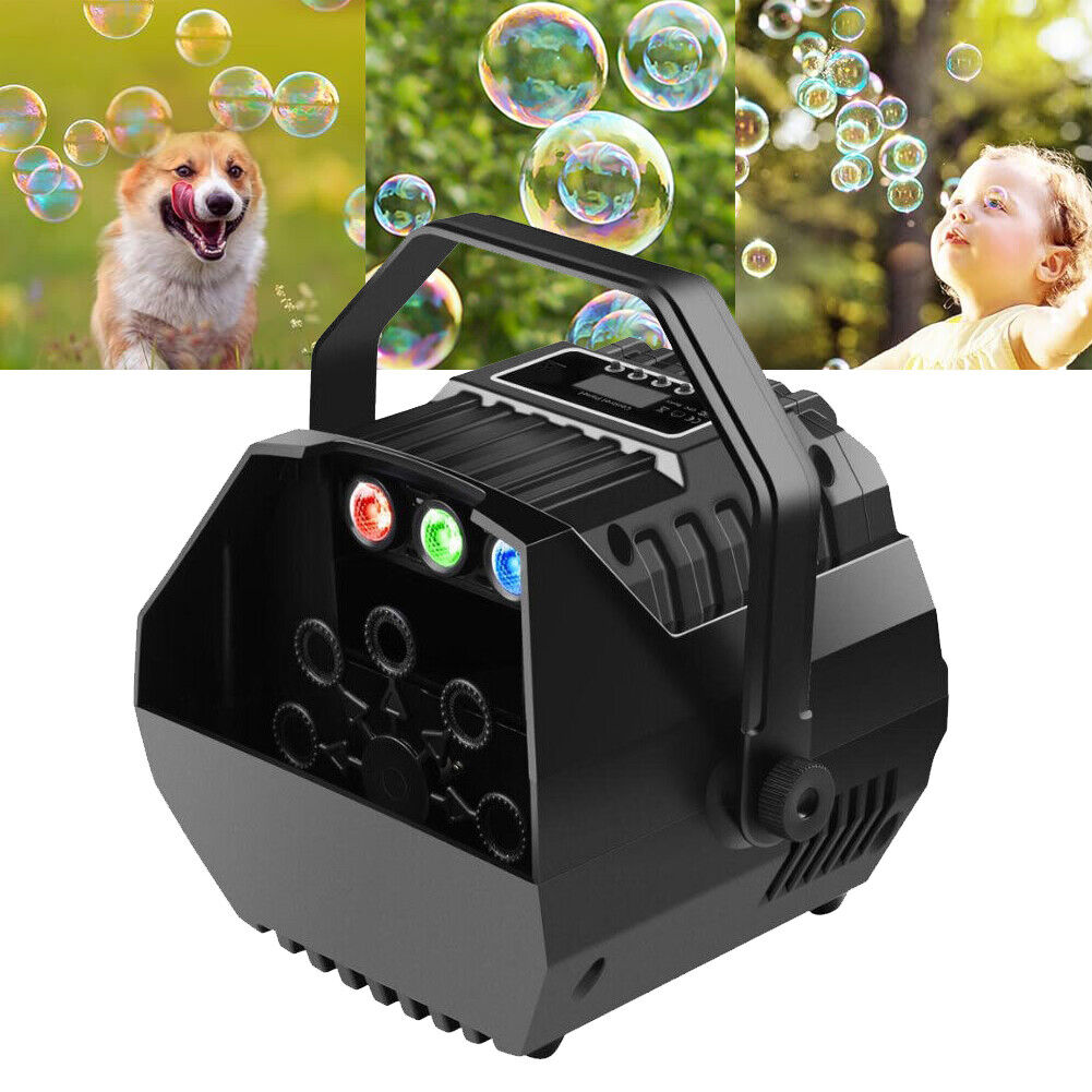 20x Seifenblasenmaschine LED RGB Bubble Machine Bühnenlicht Party Effekt 3in1 Disco