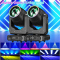 2stk 200W LED Aurora Moving Head Bühnenlicht 17 Gobo 8+16 Prisma Flightcase Halloween