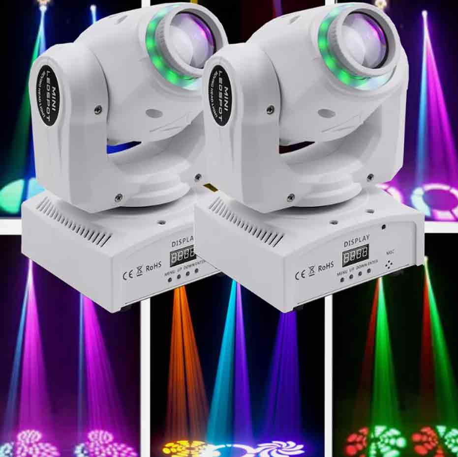 2x 120W LED Beam Moving Head RGBW DMX 8Gobo Bühnenlicht DJ Partylicht Schwarz Weiß