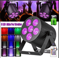 6pcs 90W RGBWA UV Akku 6in1 LED Par Spot Wiederaufladbares Bühnenlicht DMX APP WIFI (Copy)