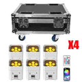 24PCS LED 6X18W RGBWA+UV Battery Powered WIRELESS DMX Par Can DJ Uplighting W/Case