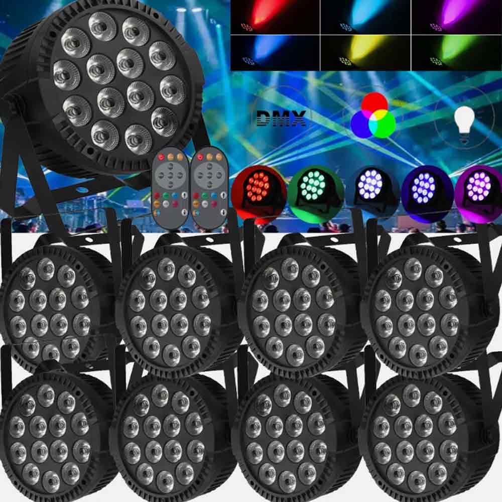 8stk 140W RGBW Par can Bühnenlicht 14 LED DMX DJ Disco Halloween Bühnenbeleuchtung Fernbedienung