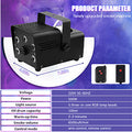 Fog Machine 5 LED RGB Lighting Smoke Machine with Remote Control Black for DJ Concert Party Club
