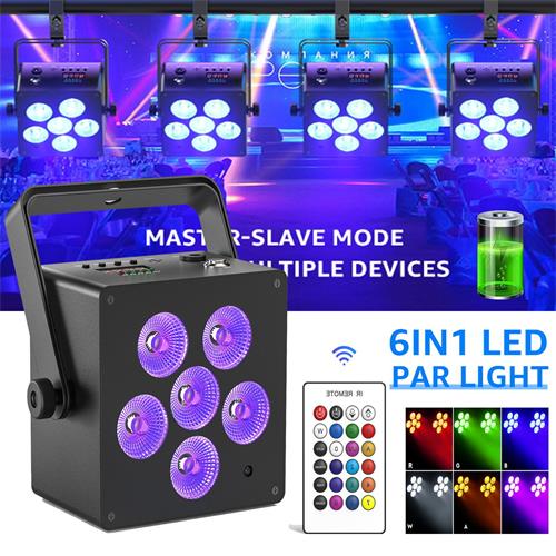 16x RGBWA 90W Par Bühnenlicht Akku Wiederaufladbares 6in1 LED DMX Weihnachten