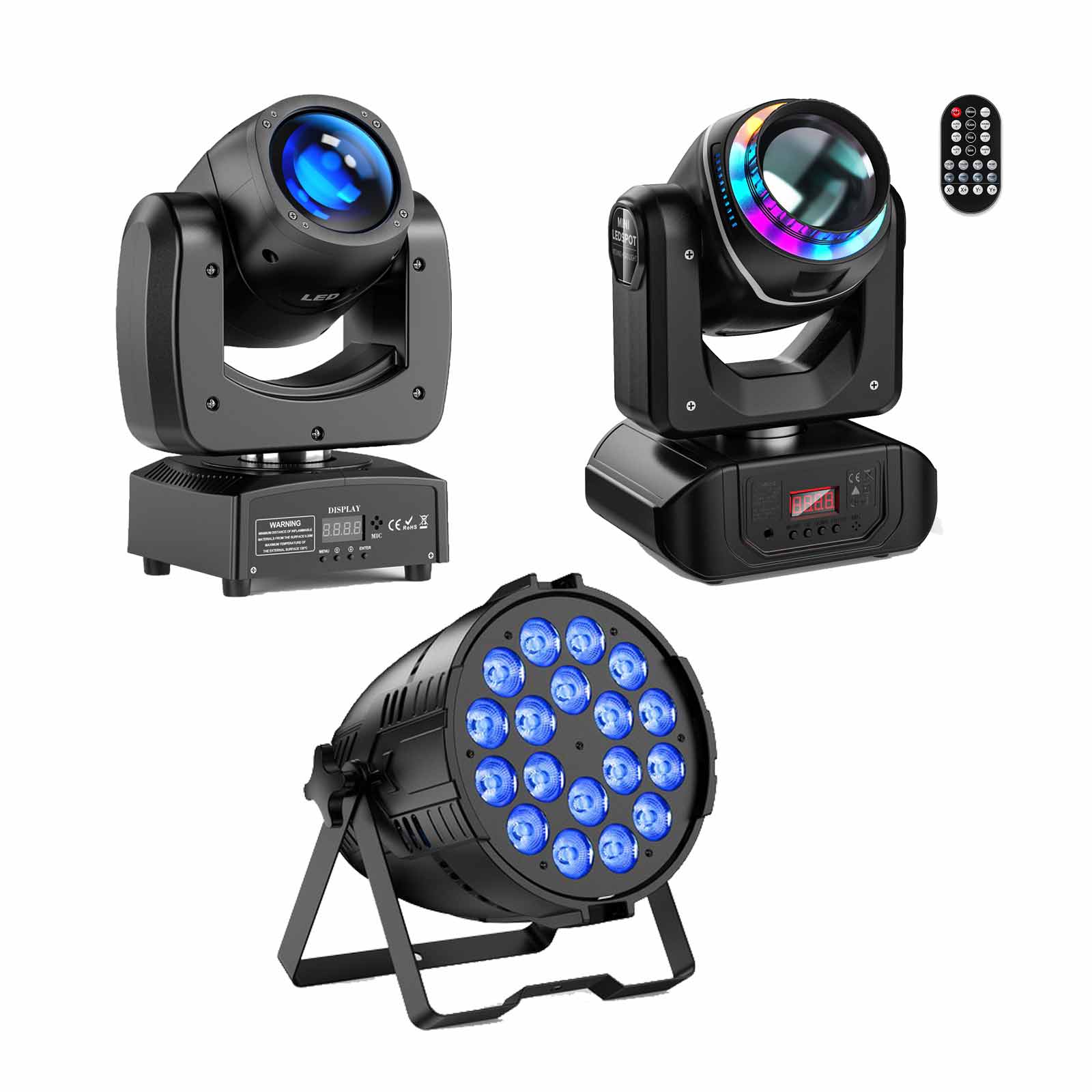 8stk Beam Moving Head + 10stk LED Par + 4stk Gobos Moving Head mit Case