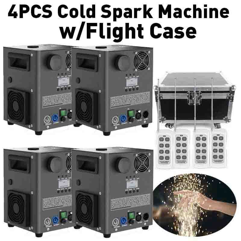 4PCS 1200W Cold Spark Machine Stage Effect DMX Firework Machine DJ Event Club Wedding+CASE