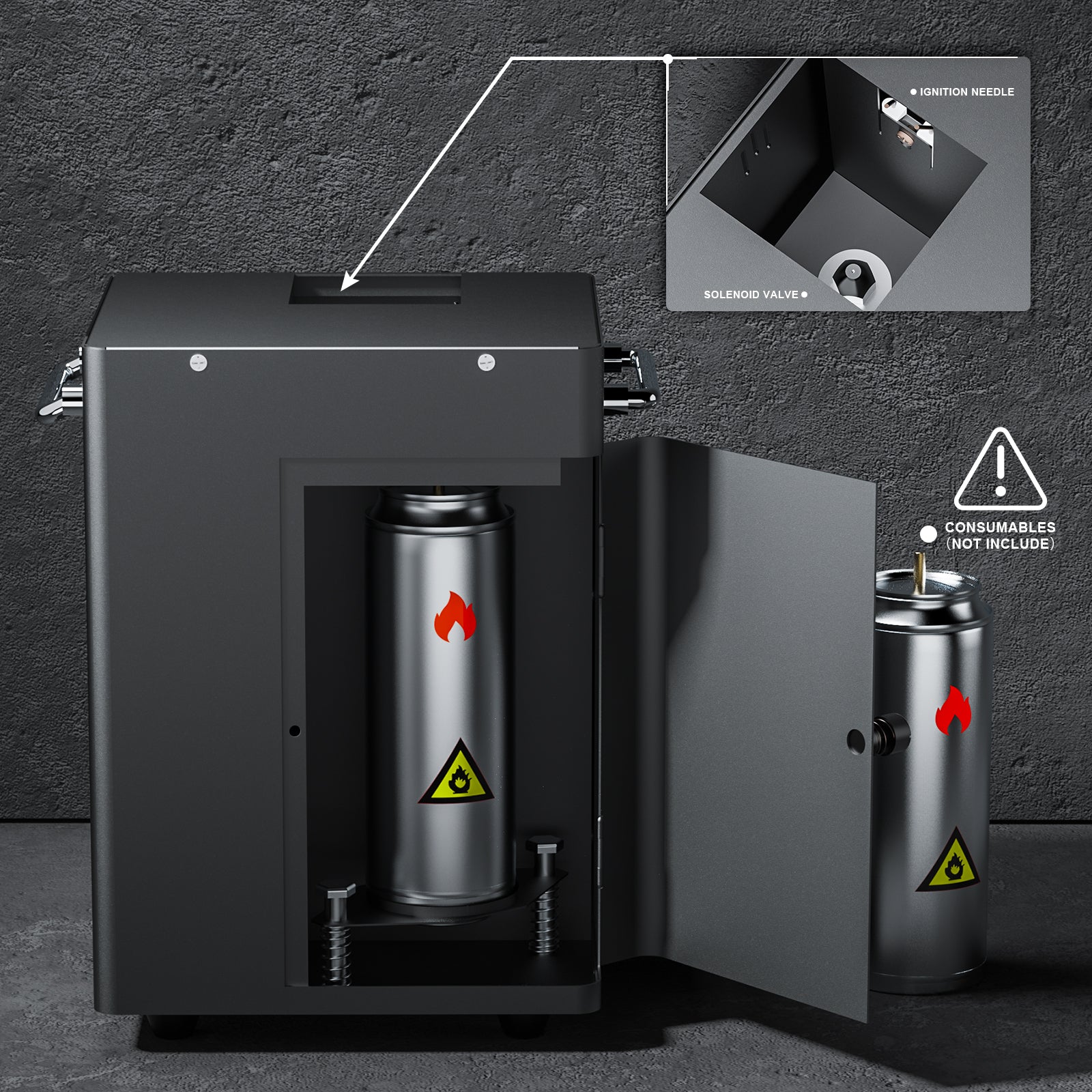 3X 180W Flammenprojektor Jet Flame Fire Machine BüHneneffekt DMX Flammenwerfer Show