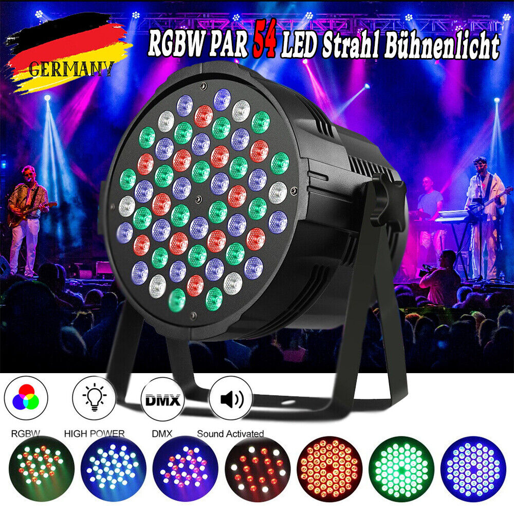 12x 270W RGBW 54 LED Par Scheinwerfer Wash Bühnenlicht Show Partylicht DJ Disco Club