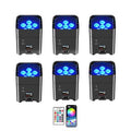 6PCS 108W 6 LED Wiederaufladbares Par Light