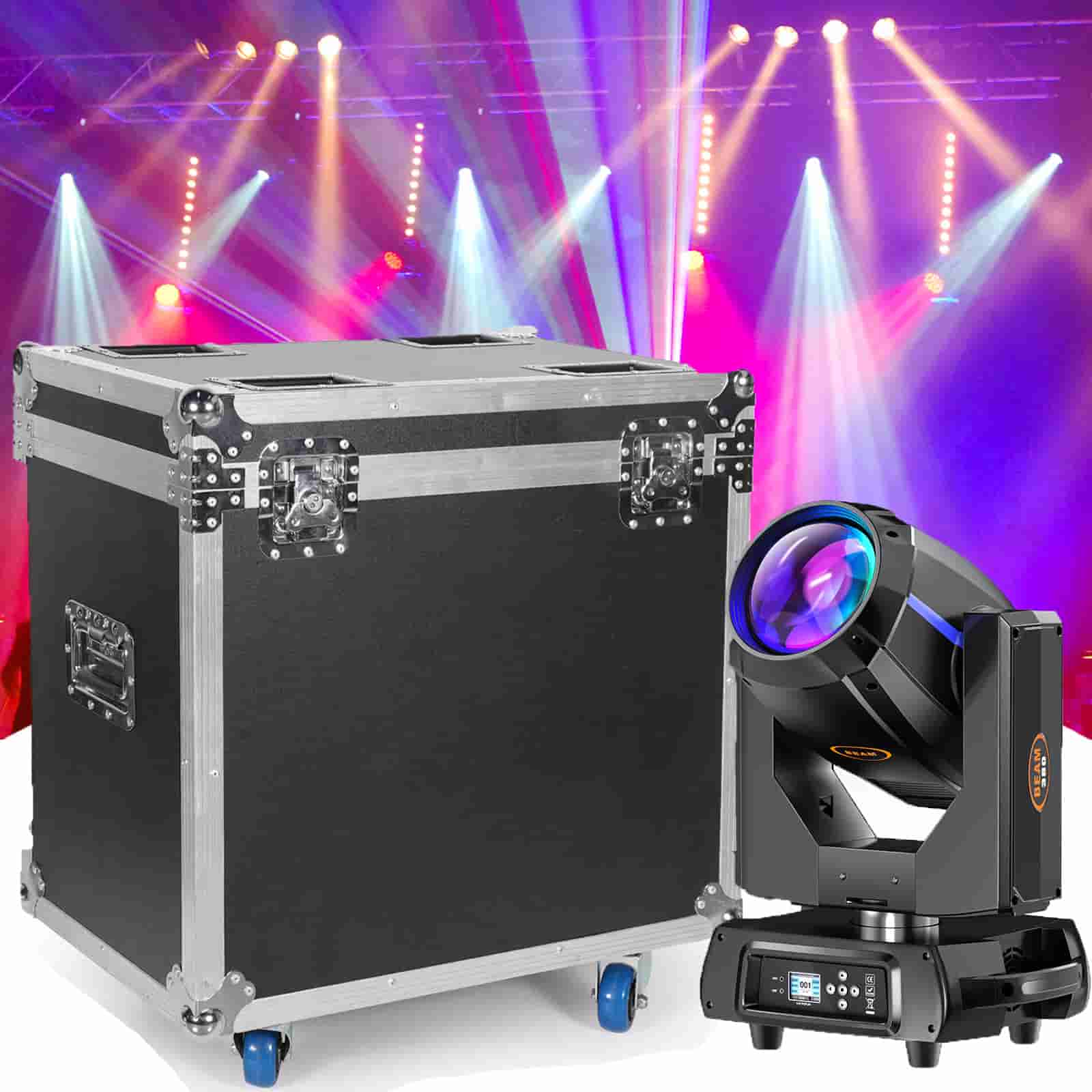 4x 20R 380W Zoom Beam Moving Head + 2x Flightcase