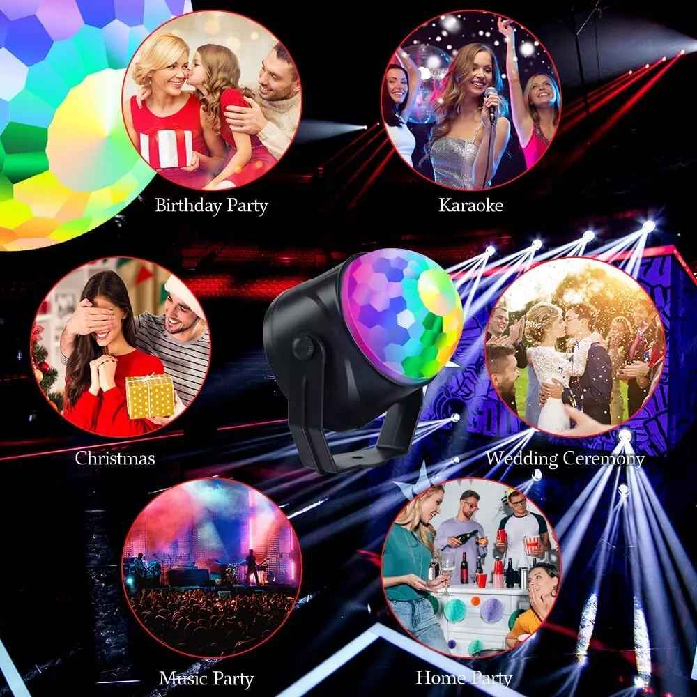 LED Discokugel Lichteffekt Magic RGB DJ Party lichtorgel Bühnenbeleuchtung