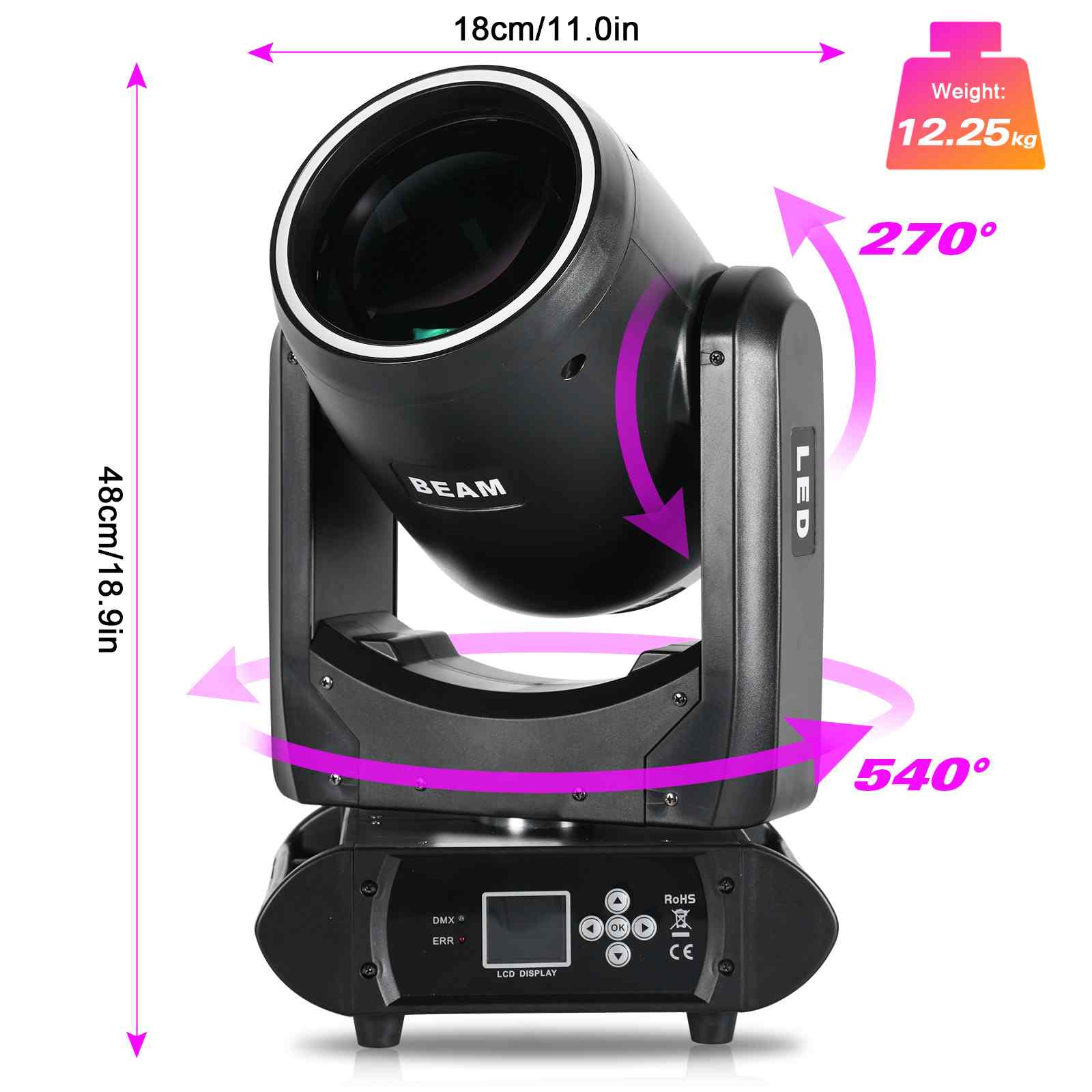 Lumières de Scène - JAJALUYA Aurora 300 - DJ LYRE pour Disco Danse Fête Bar Spectacle- Pack de 2