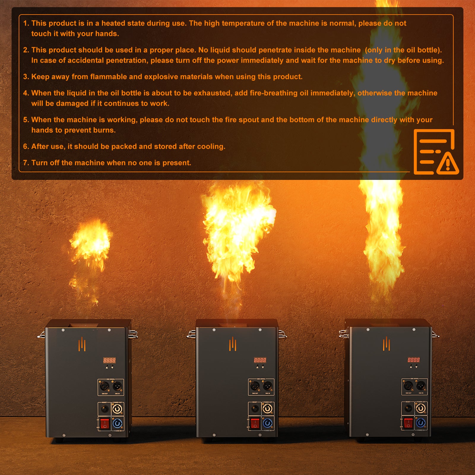 3X 180W Flammenprojektor Jet Flame Fire Machine BüHneneffekt DMX Flammenwerfer Show