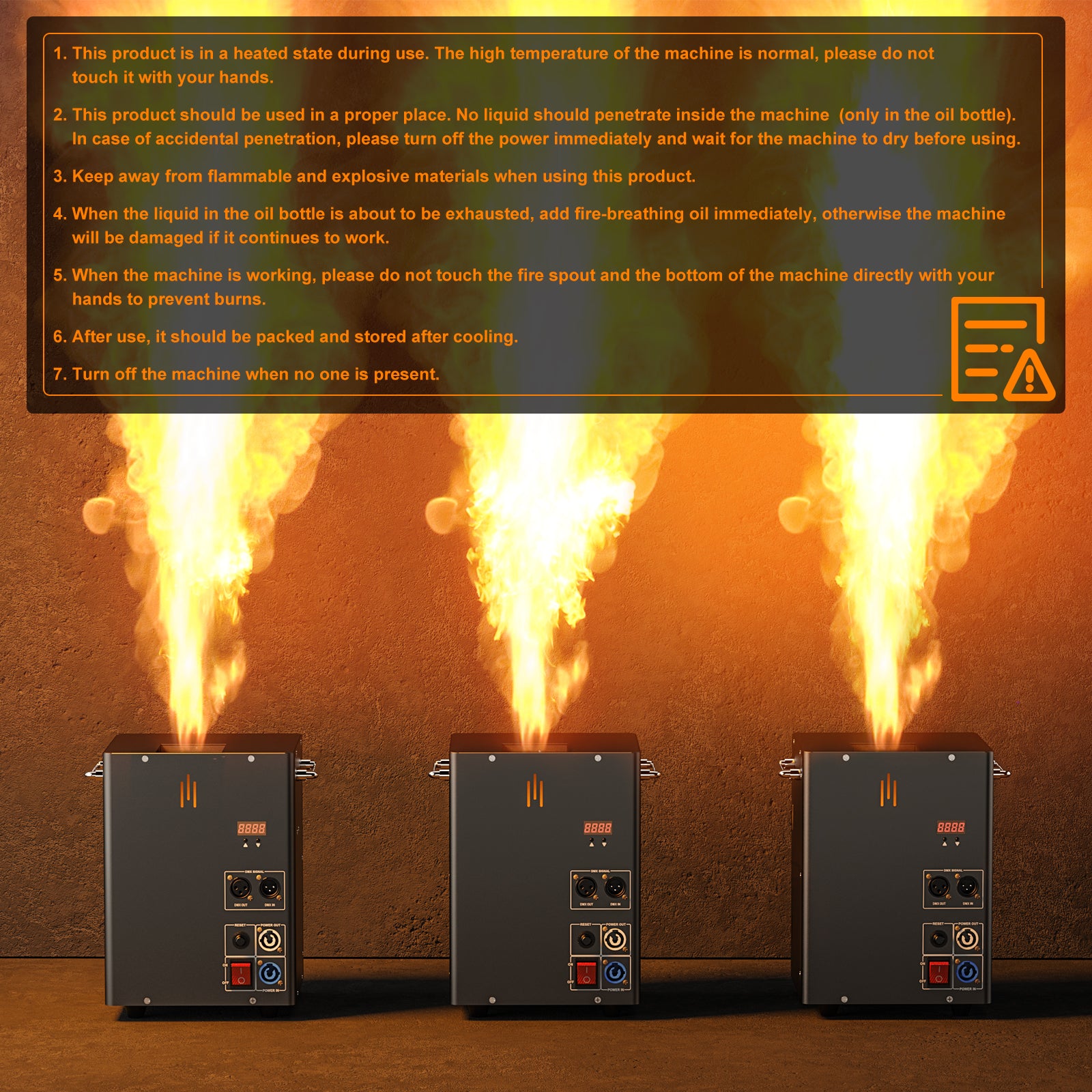 3X 180W Flammenprojektor Jet Flame Fire Machine BüHneneffekt DMX Flammenwerfer Show