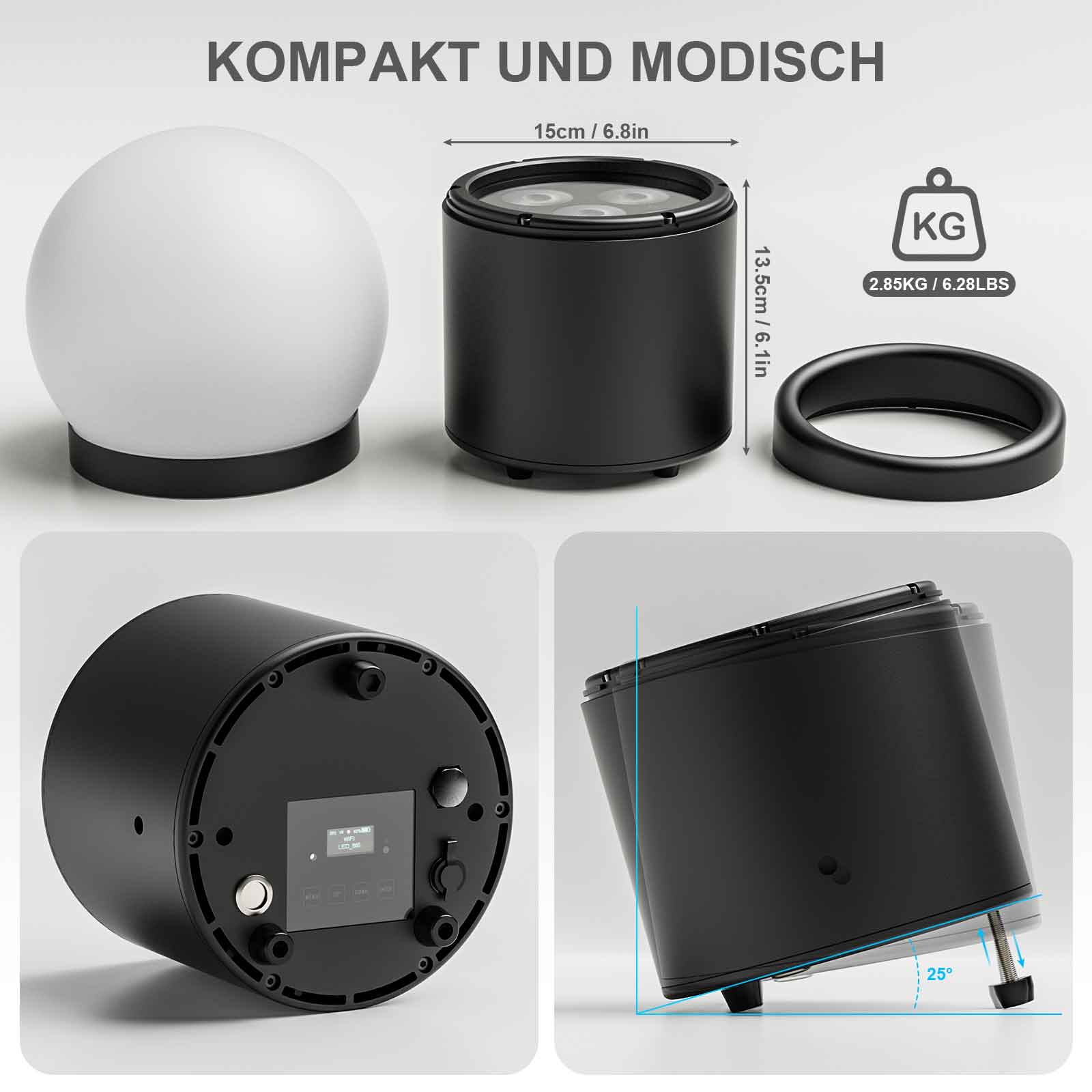 150W IP65 Akku RGBW+UV LED Par Scheinwerfer Fernbedienung/App/DMX Bühnenlicht (Copy)