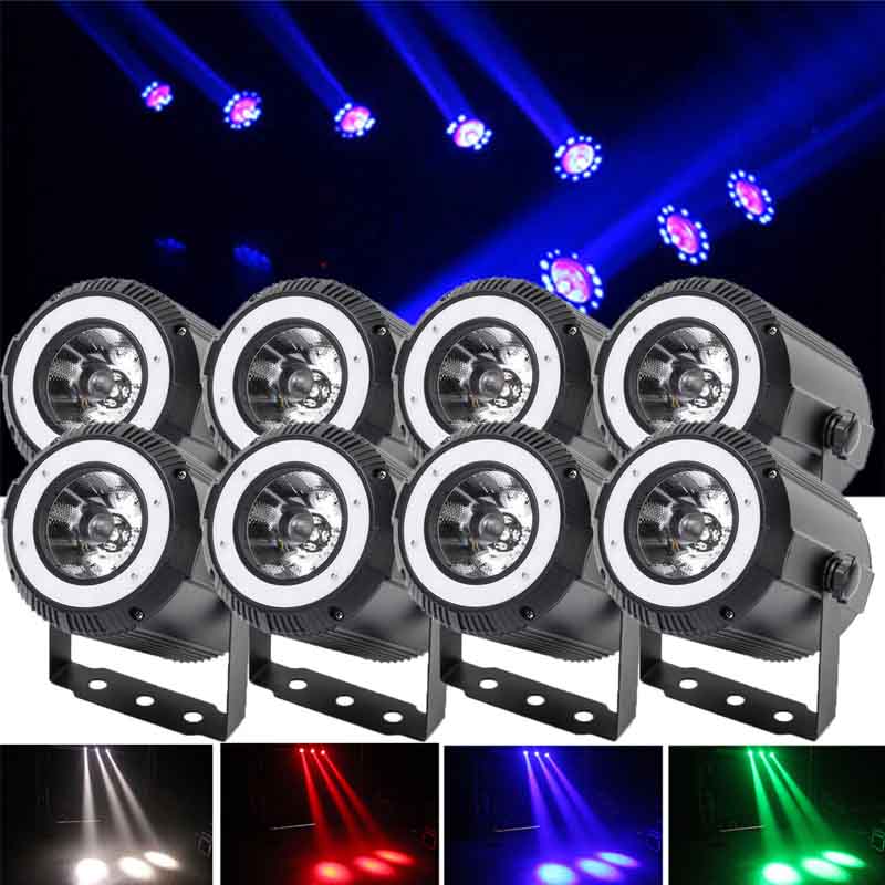 8stk 80W LED Pin Spot Punktstrahler RGBW LED Par Strahler DMX Partylicht for Ralf Thumm