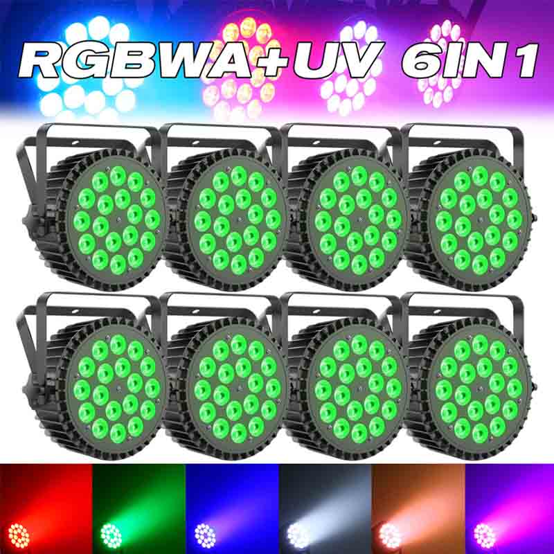8x270W 18 LED RGBWA+UV 6IN1 Par Can Scheinwerfer DMX DJ Party Wash Bühnenlicht