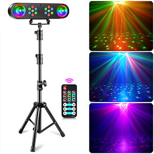 Mini Stage Lights Bracket Effect Lights w/ Sound Control & Remote Control for DJ Shows Concerts Parties Bars KTV Ballroom