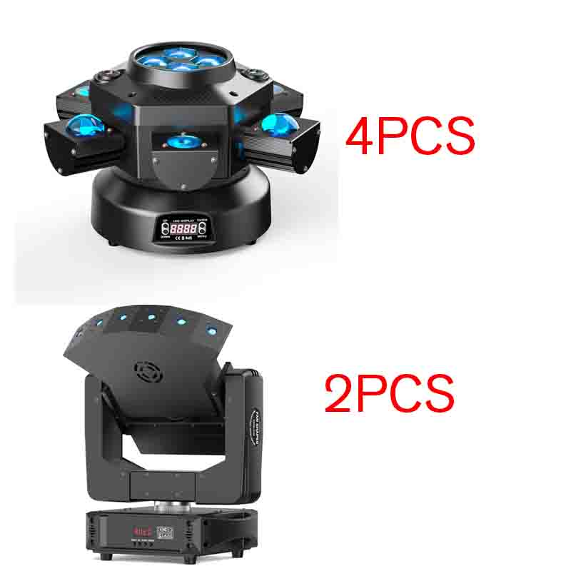 4PCS 6Arm Laser light+2PCS XYZ Axis 6-Eye RGB Laser Moving Head Light