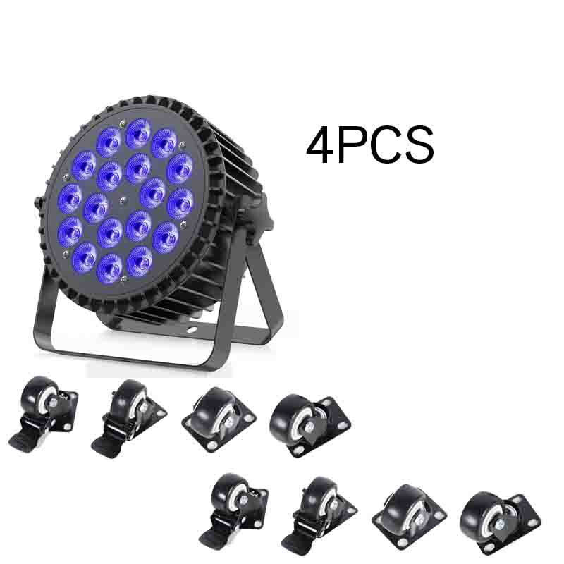 4PCS 270W RGBWA UV PAR LIGHT+8PCS Wheels