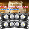 4X 200W COB LED Par Light DMX DJ Audience Blinder Light Warm Cool Nature White
