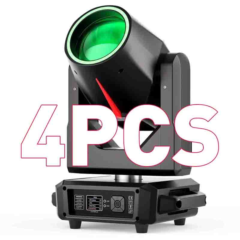 4PCS LED Beam 380W RGBW 18+8Prism GOBO Moving Head Light Stage Light DMX Effect