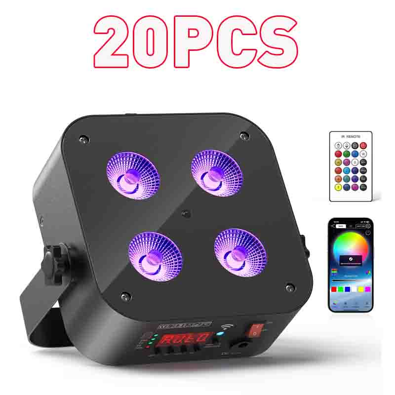 20PCS LED RGBWA+UV Battery Powered WIRELESS DMX Par Can DJ Uplighting Up Light