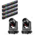 4PCS  8x15W RGBW 4in1 LED Moving Head Beam Bar+2PCS 380W Moving Head Light
